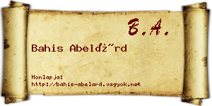 Bahis Abelárd névjegykártya